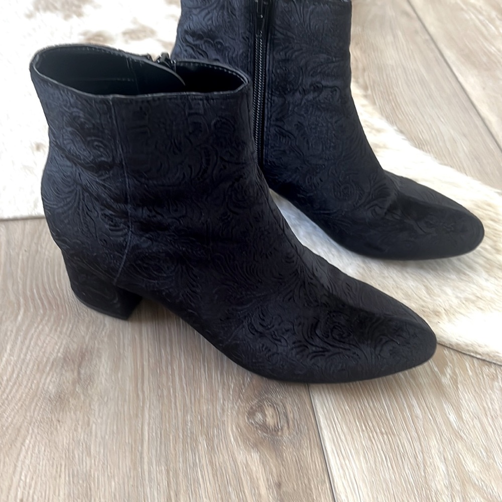 Unisa black fabric ankle boots